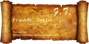 Frankó Tekla névjegykártya